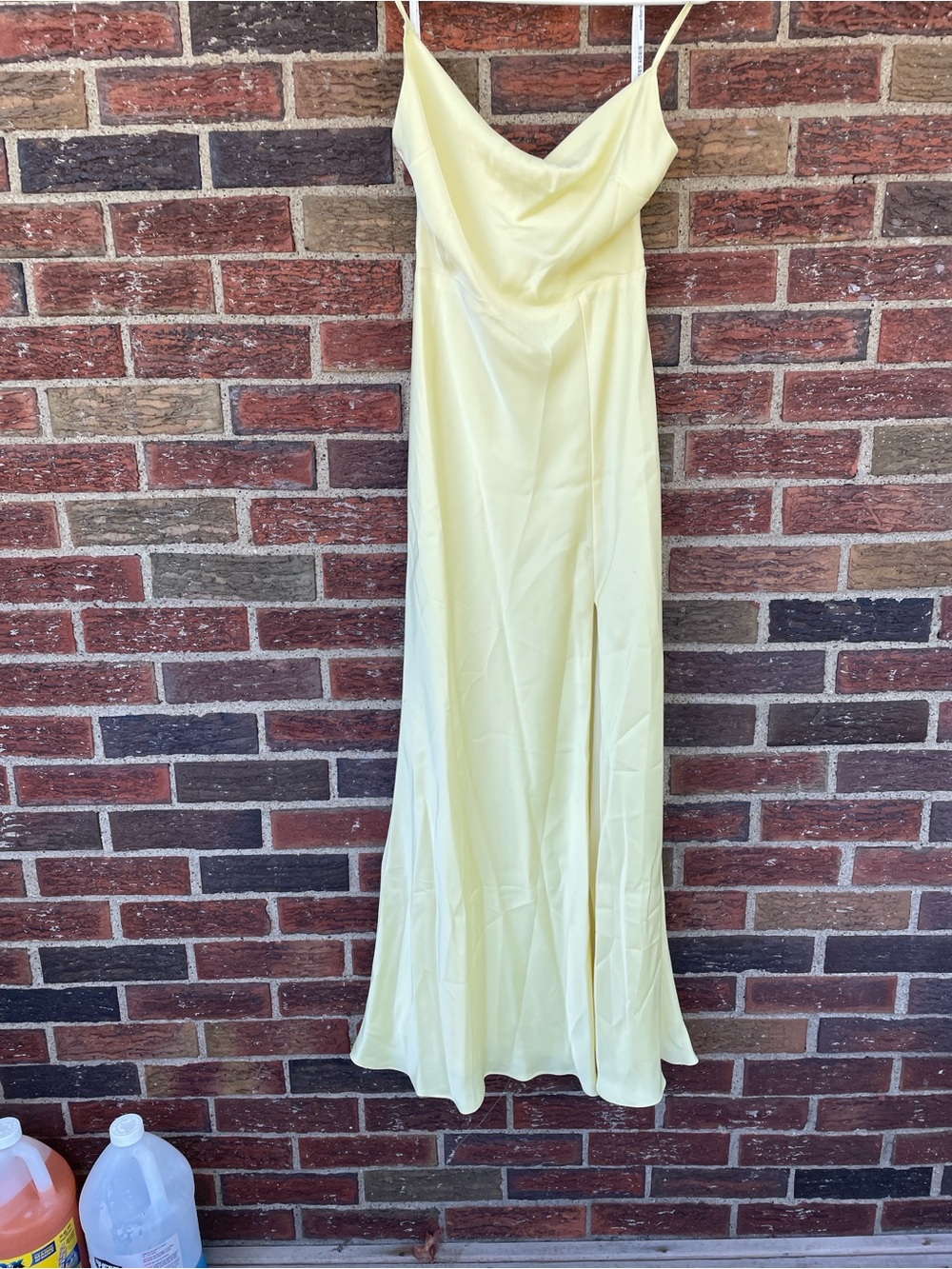 Birdy Grey Pale Yellow Satin Slip Dress